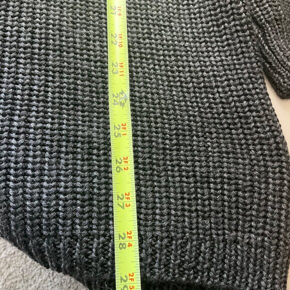 VTG DKNY Unisex Small Black Chunky Oversized Turtleneck Sweater Wool - Picture 8 of 9